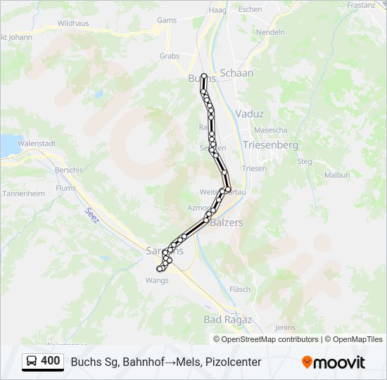 400 Bus Line Map