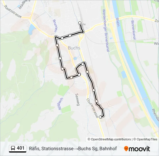 401 Bus Line Map