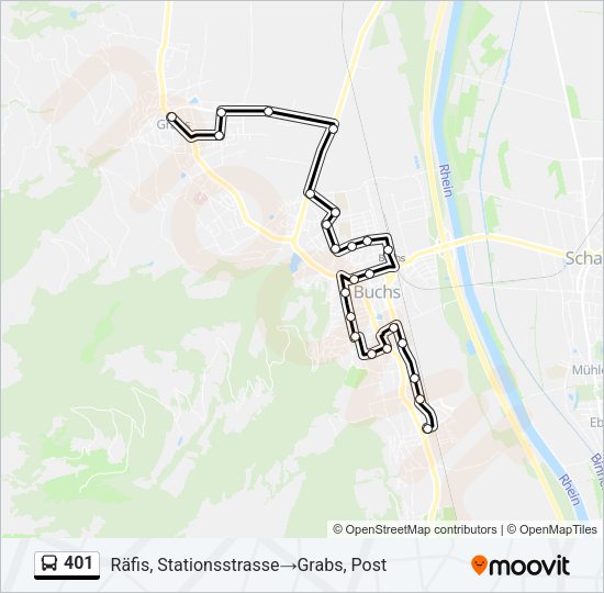 401 Bus Line Map