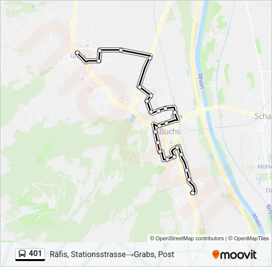 401 Bus Line Map