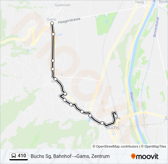 410 Bus Line Map