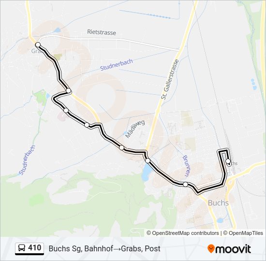 410 Bus Line Map