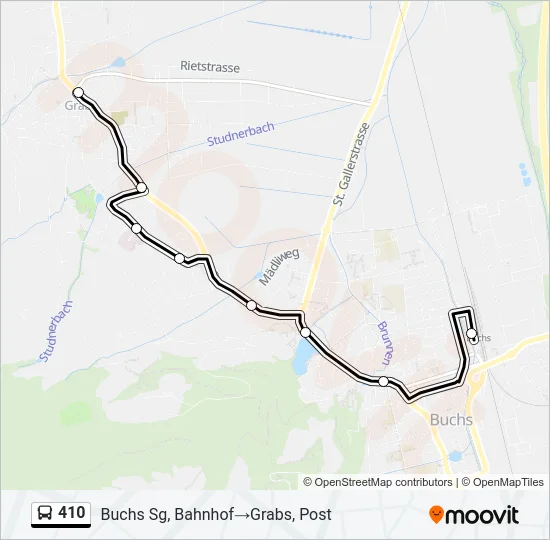 410 Bus Line Map