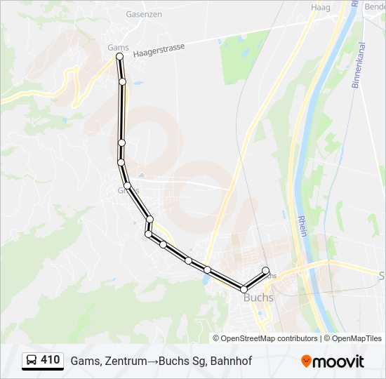 410 Bus Line Map