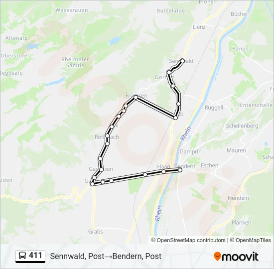 411 Bus Line Map