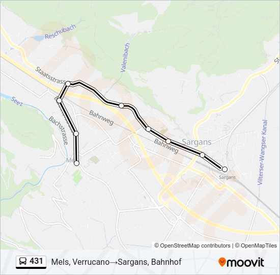 431 Bus Line Map
