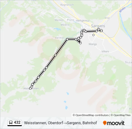 432 Bus Line Map