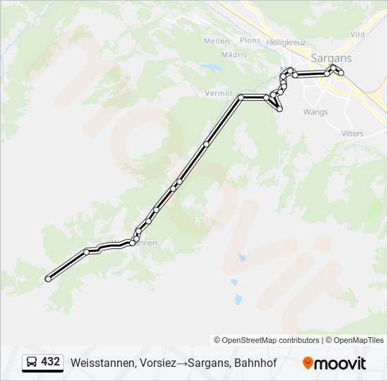 432 Bus Line Map