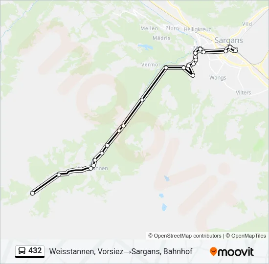 432 Bus Line Map