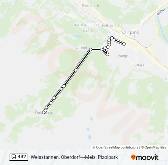 432 Bus Line Map