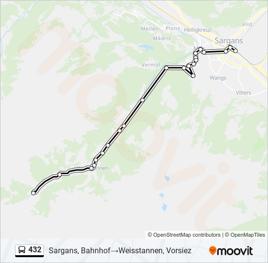 432 Bus Line Map