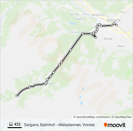 432 Bus Line Map