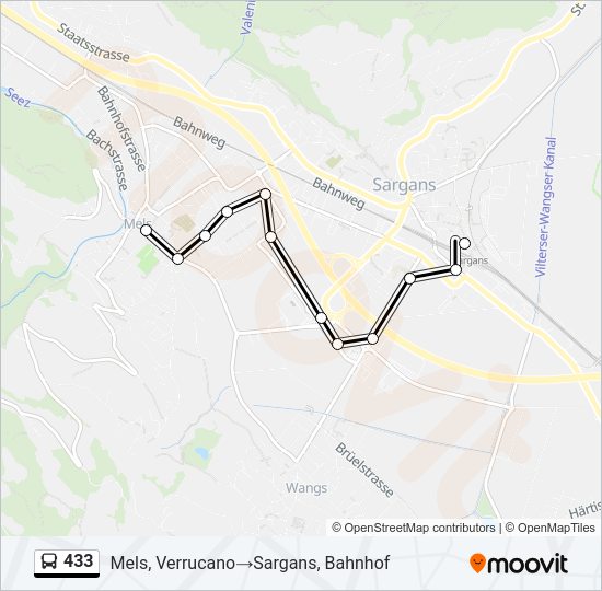 433 Bus Line Map
