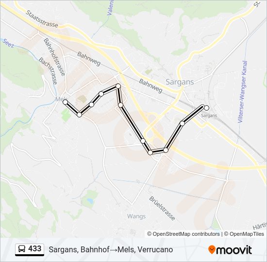 433 Bus Line Map