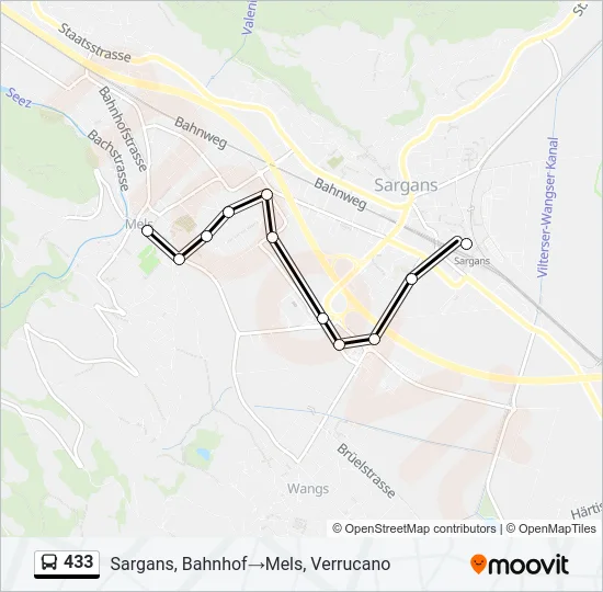 433 Bus Line Map