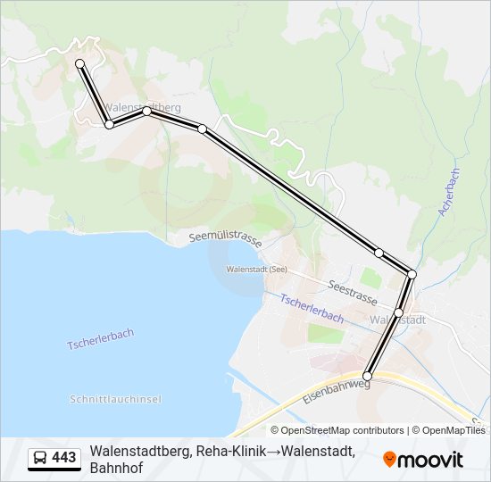 443 Bus Line Map