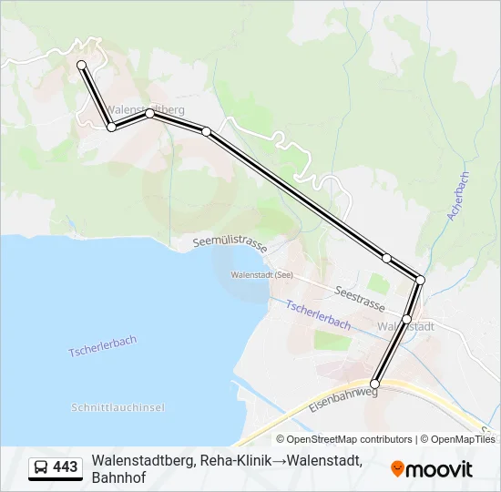 443 Bus Line Map