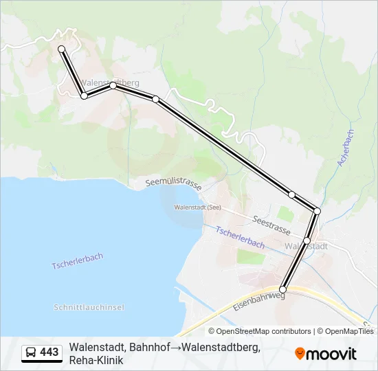 443 Bus Line Map