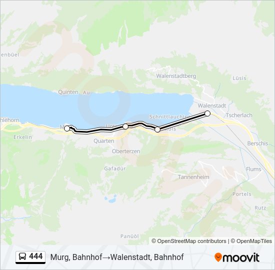 444 Bus Line Map