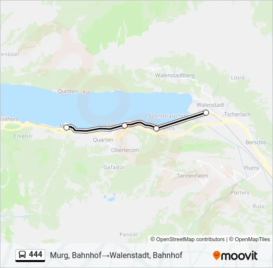 444 Bus Line Map