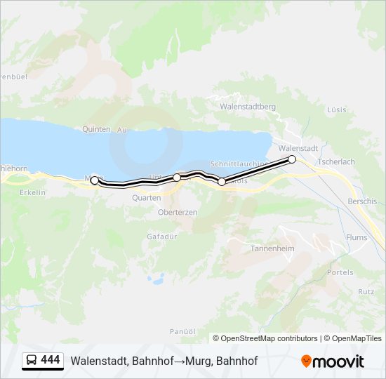 444 Bus Line Map