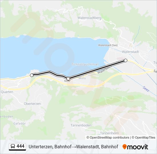 444 Bus Line Map