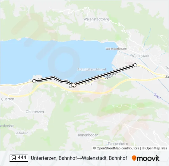 444 Bus Line Map