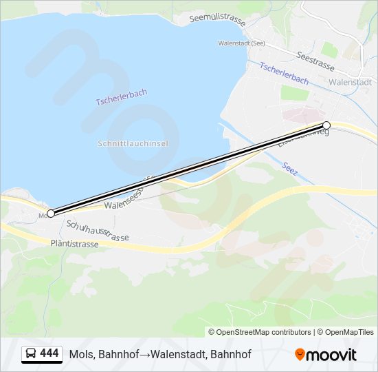 444 Bus Line Map