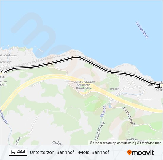 444 Bus Line Map