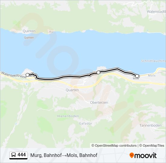 444 Bus Line Map