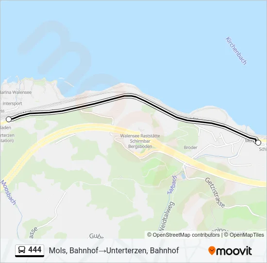 444 Bus Line Map