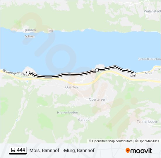 444 Bus Line Map