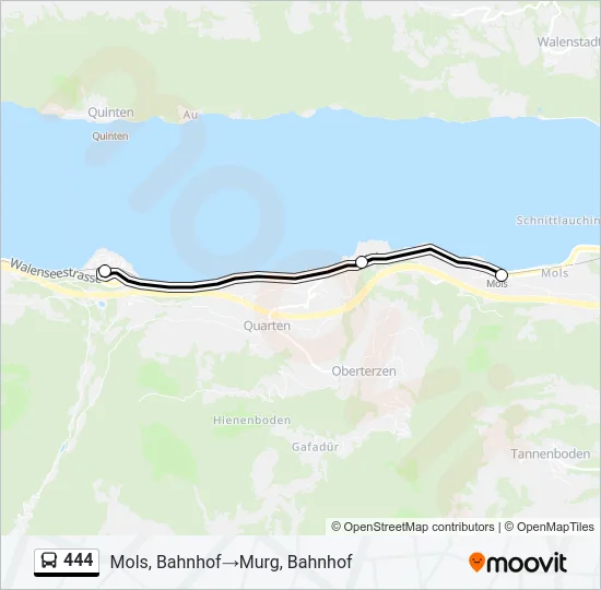 444 Bus Line Map