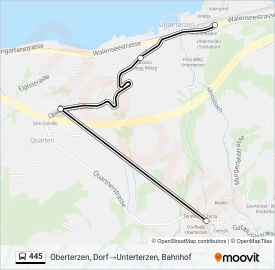 445 Bus Line Map