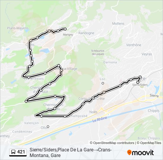 421 bus Line Map