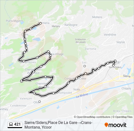 421 Bus Line Map