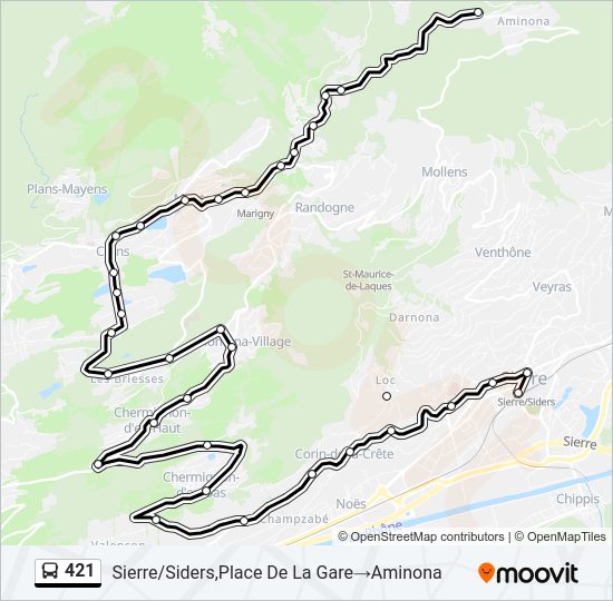 421 Bus Line Map