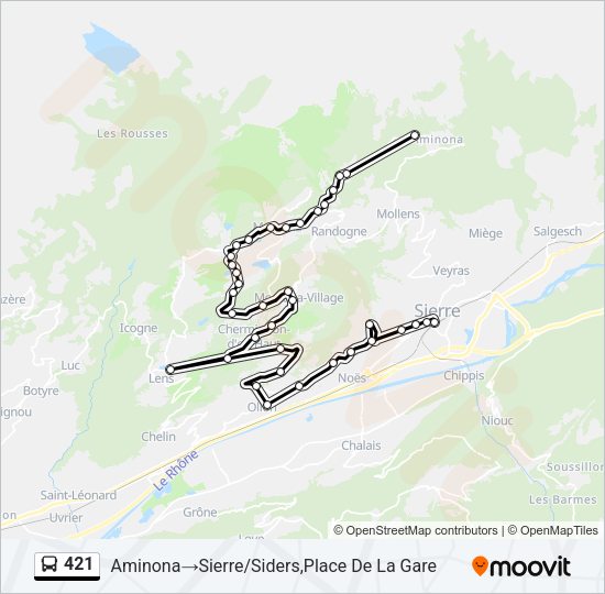 421 Bus Line Map