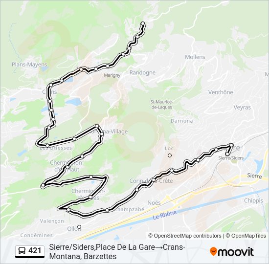 421 Bus Line Map