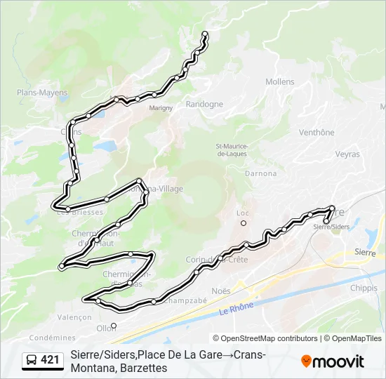 421 Bus Line Map