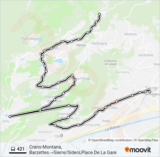 421 Bus Line Map