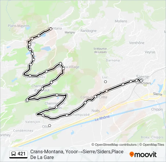 421 Bus Line Map