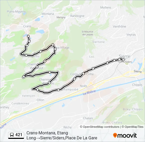 421 Bus Line Map