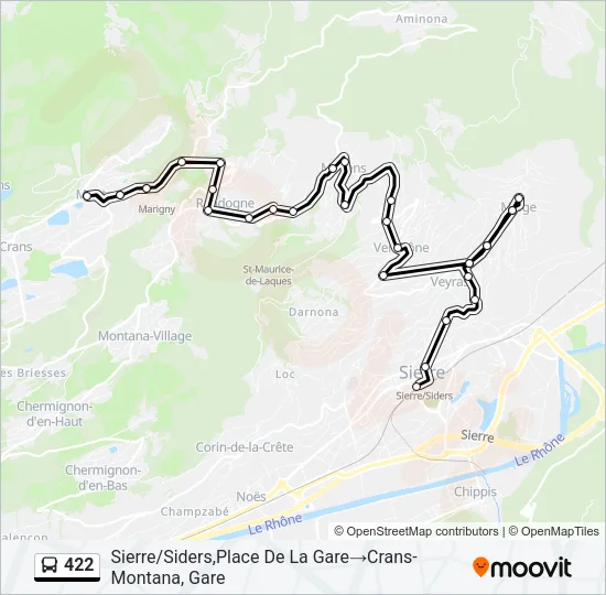 422 Bus Line Map