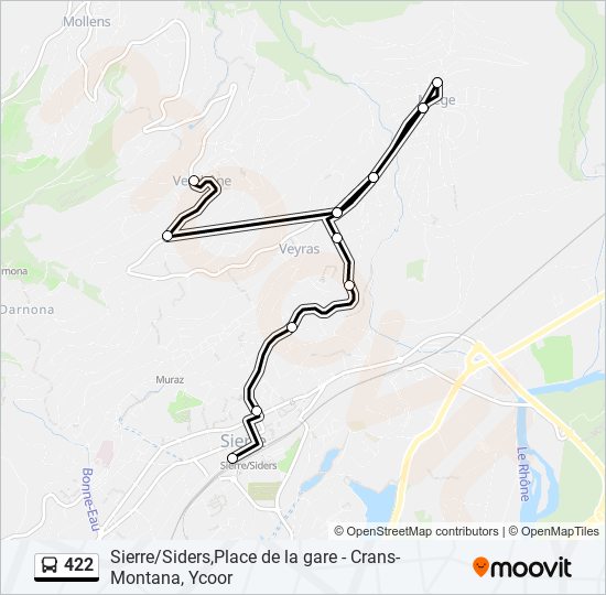 422 Route Schedules, Stops & Maps Sierre/Siders,Place De La Gare‎→