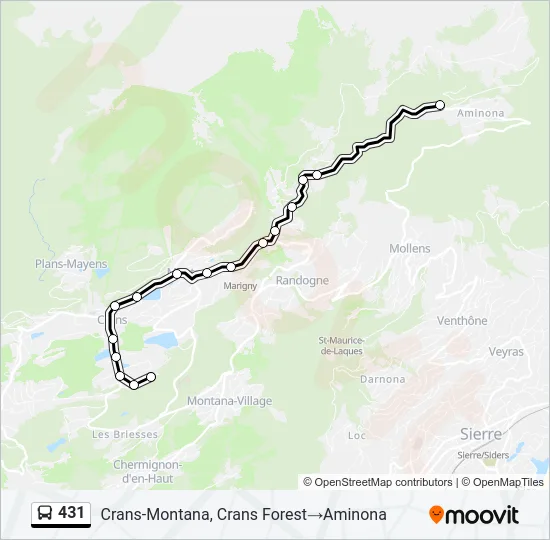 431 Bus Line Map