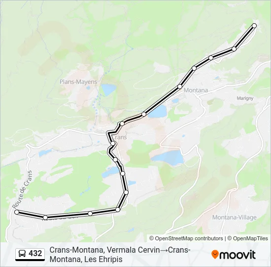 432 Bus Line Map