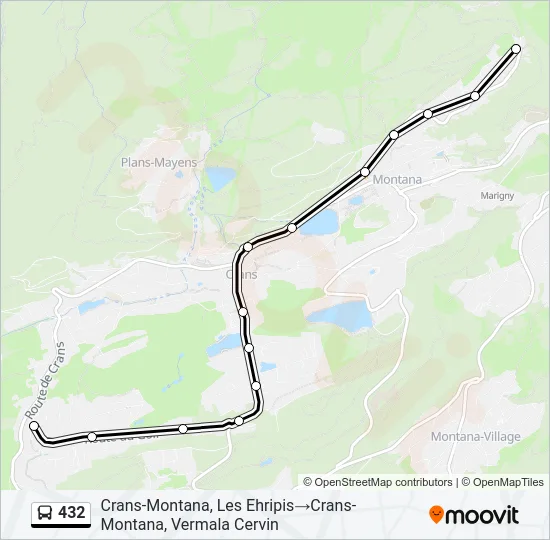432 Bus Line Map