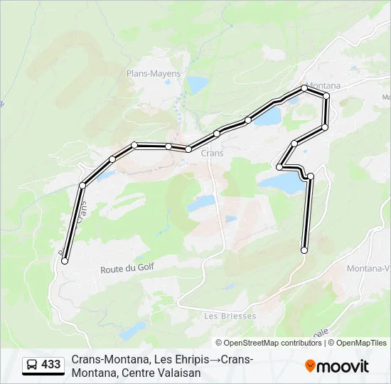433 Bus Line Map