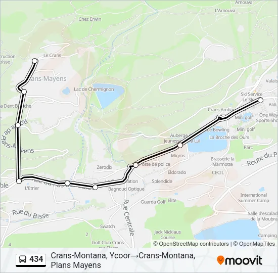 434 Bus Line Map